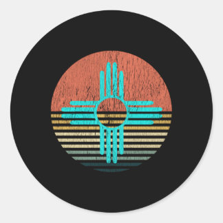 Zia For New Mexico Turquoise Zia Classic Round Sticker