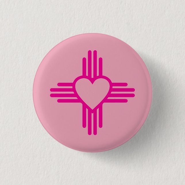 Zia Heart Pink Button (Front)