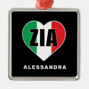 Zia Personalised Italian 'Flag Heart Ornament