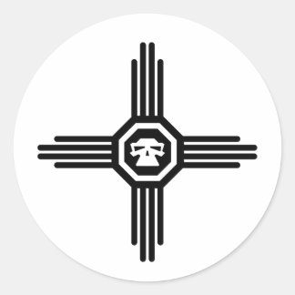 zia skull 1 classic round sticker
