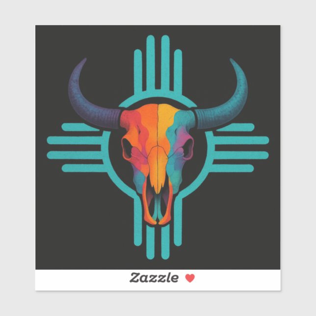 Zia Sun Bull Skull  (Sheet)