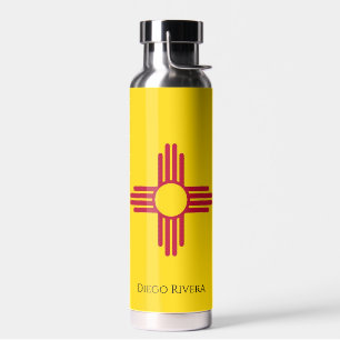 Zia Sun New Mexico Flag Personalise Name Water Bottle