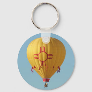 Zia Sun Symbol Hot Air Balloon Keychain