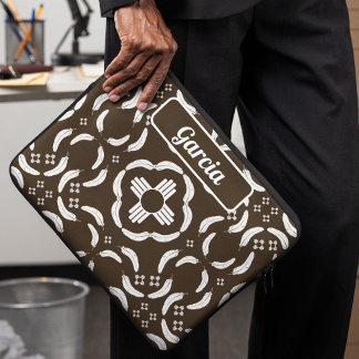 Zia Symbol and Feather Design Southwestern  Laptop Sleeve