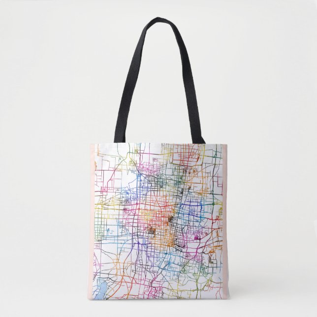 Zibo China City Map Tote Bag (Front)