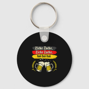 Zicke zacke hoi lederhosen drinking beer party key ring