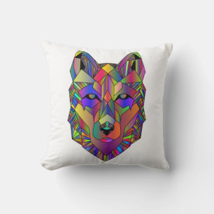 Zidika Vascouver Wolf Sticker - Colours Classic Cushion