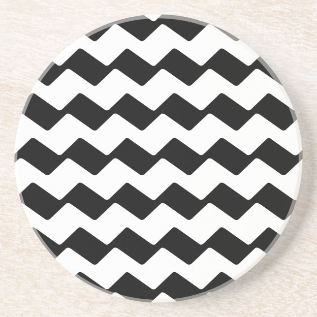 Zig Zag - Black Coaster (Front)