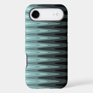 Zig Zag Black Teal Grey Pattern