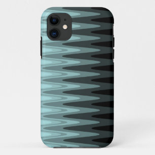 Zig Zag Black Teal Grey Pattern Case-Mate iPhone Case