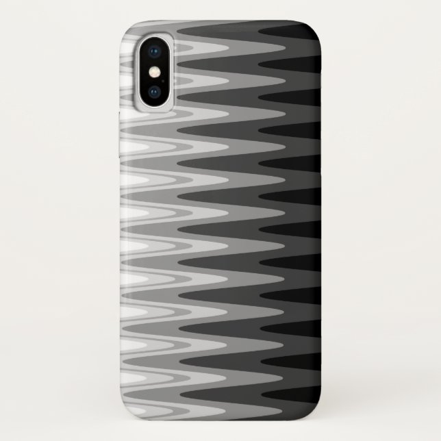 Zig Zag Black White Grey Pattern Case-Mate iPhone Case (Back)