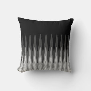 Zig Zag Black White Grey Pattern Cushion