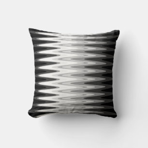 Zig Zag Black White Grey Pattern Cushion