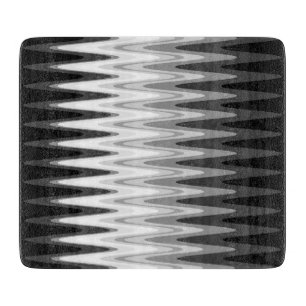 Zig Zag Black White Grey Pattern Cutting Board