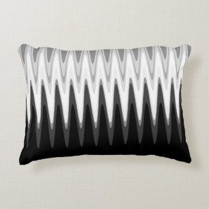 Zig Zag Black White Grey Pattern Decorative Cushion