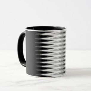 Zig Zag Black White Grey Pattern Mug