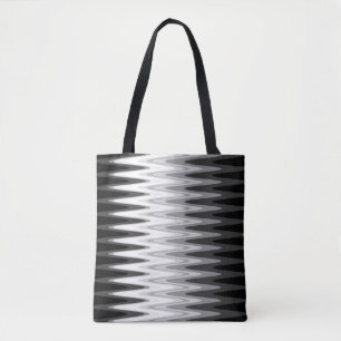 Zig Zag Black White Grey Pattern Tote Bag
