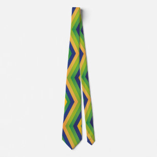 Zig Zag Brazil Design Tie