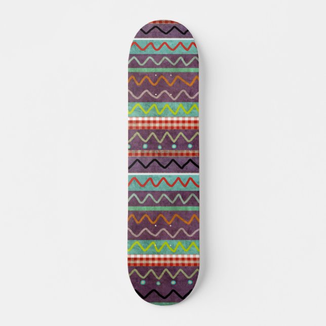 Zig Zag Chevron Rupydetequila Skateboard (Front)