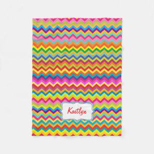 Zig zag colourful name blanket
