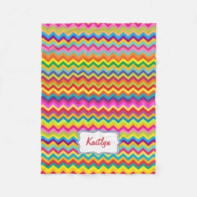 Zig zag colourful name blanket (Front)
