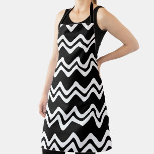 Zig Zag Dual Coloured Line Pattern Apron