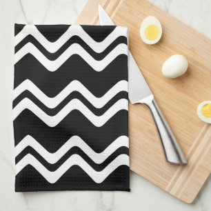 Zig Zag Dual Coloured Line Pattern Tea Towel