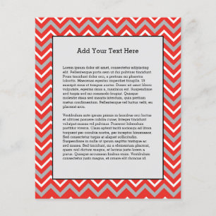 Zig Zag Lines Red White Grey Creative Stripes Flyer
