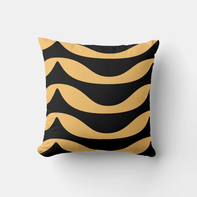 Zig zag lines with gold pattern cushion (Front)