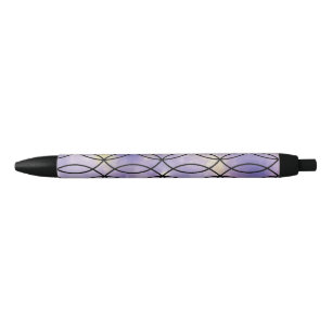 Zig Zag Pattern, Purple Black Ink Pen