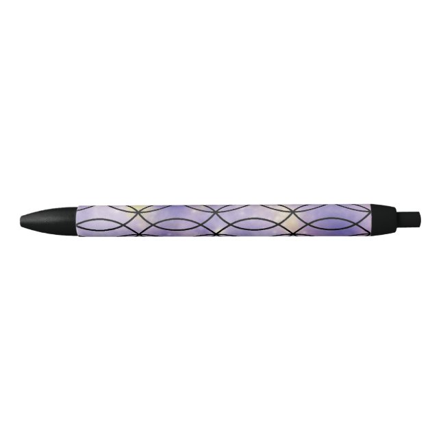 Zig Zag Pattern, Purple Black Ink Pen (Front)