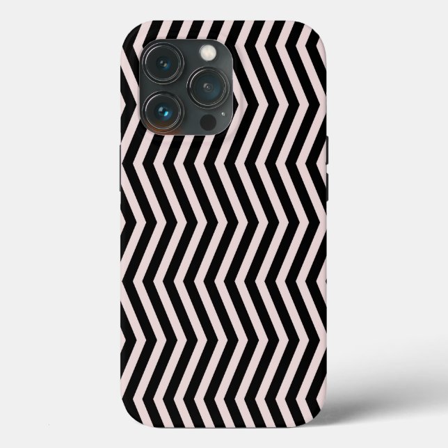 Zig Zag Pink and Black Geometric Pattern Case-Mate iPhone Case (Back)