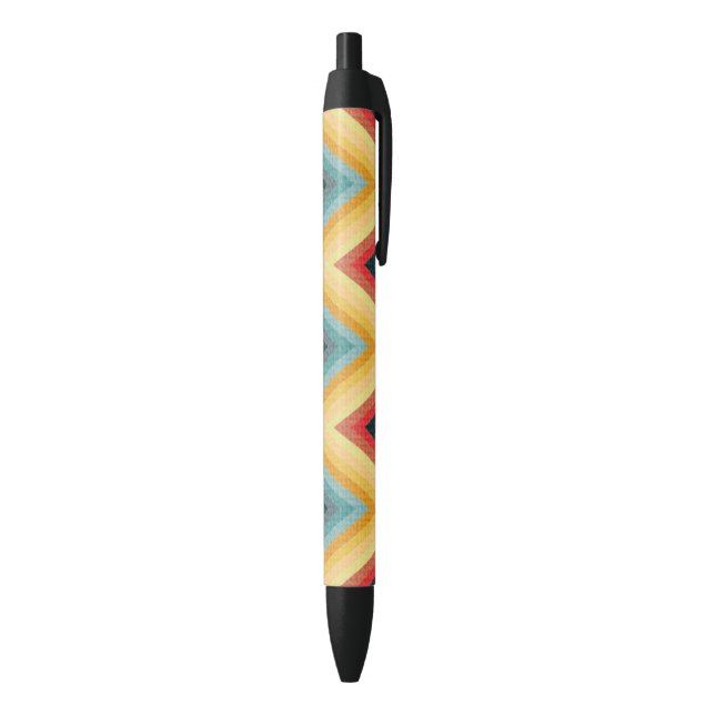 Zig Zag Striped Background 2 Black Ink Pen (Bottom (Vertical))