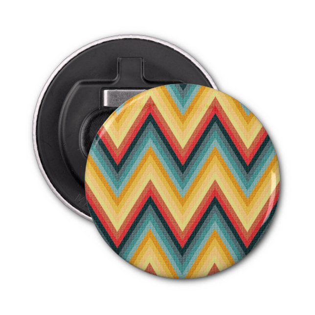 Zig Zag Striped Background 2 Bottle Opener (Front)