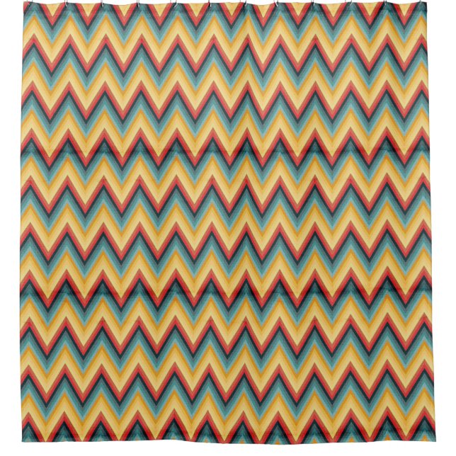 Zig Zag Striped Background 2 Shower Curtain (Front)