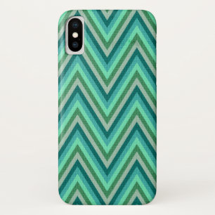 Zig Zag Striped Background iPhone X Case