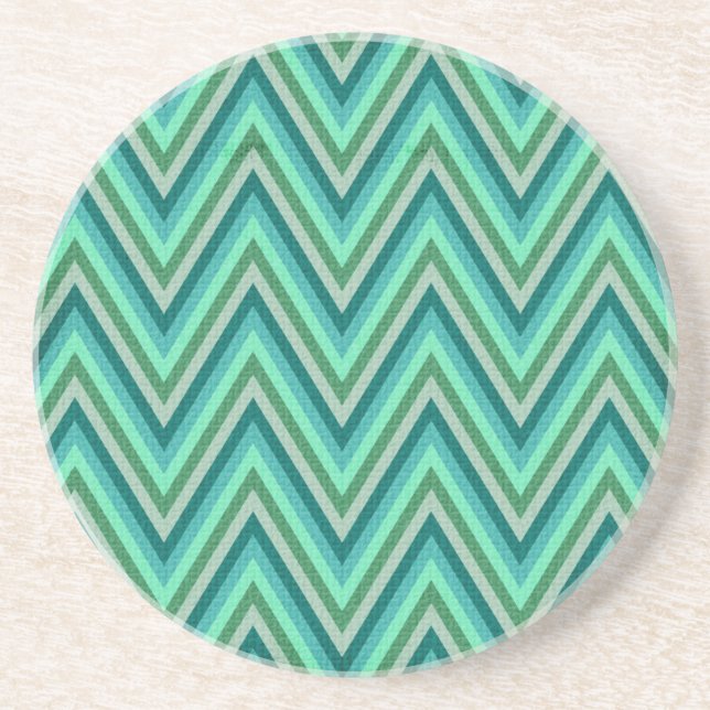 Zig Zag Striped Background Coaster (Front)