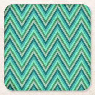 Zig Zag Striped Background Square Paper Coaster