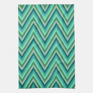 Zig Zag Striped Background Tea Towel
