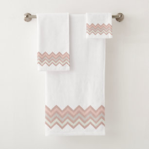 Zig Zag Stripes Draw In Calm Watercolor Bath Towel Set