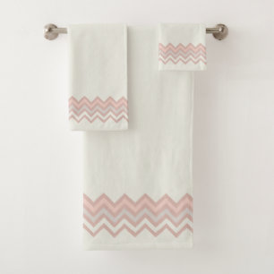 Zig Zag Stripes Draw In Calm Watercolor Bath Towel Set