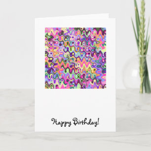 Zig-Zag Wave Squiggles Birthday Card