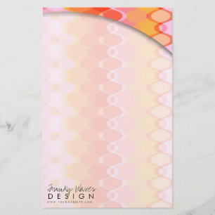 Zig Zag Waves Pattern Colourful Mod Art Geo Design Stationery