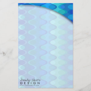 Zig Zag Waves Pattern Colourful Mod Art Geo Design Stationery