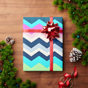 Zig-zagging pastel Rainbow Pattern Wrapping Paper