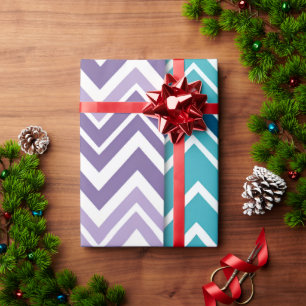 Zig Zagging pastel Vertical Green Retro Pattern Wrapping Paper