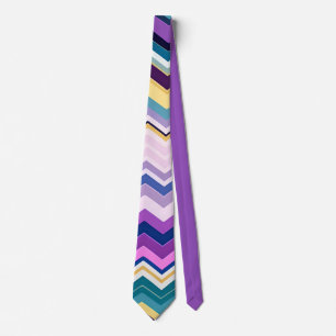 Zig Zagging Pastel Violet Retro Pattern Tie
