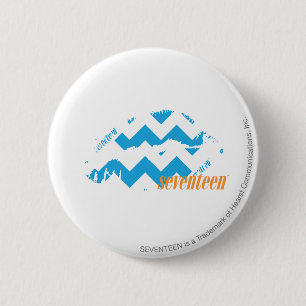 ZigZag Aqua 6 Cm Round Badge