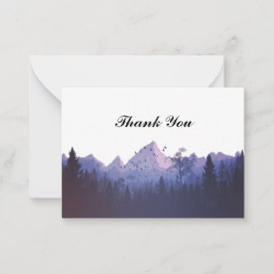 Zigzag Blue Mountain Thank You Cards