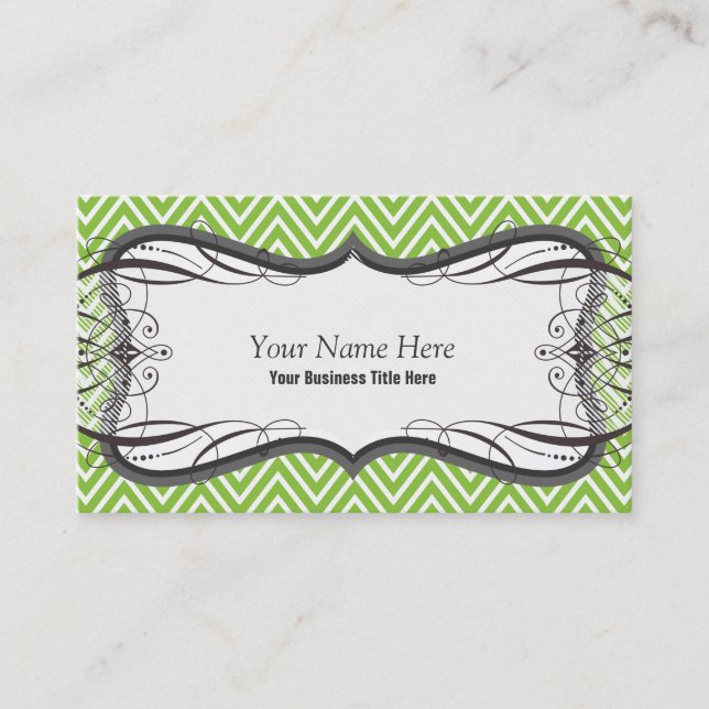 Zigzag Cheveron Pattern Business Card (Front)